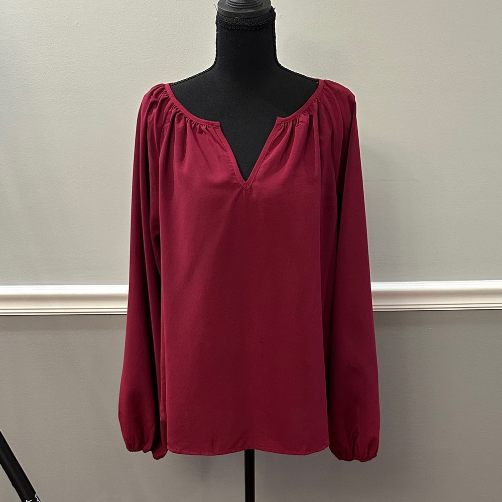 ANDREE BY UNIT Elegant Wine Blouse